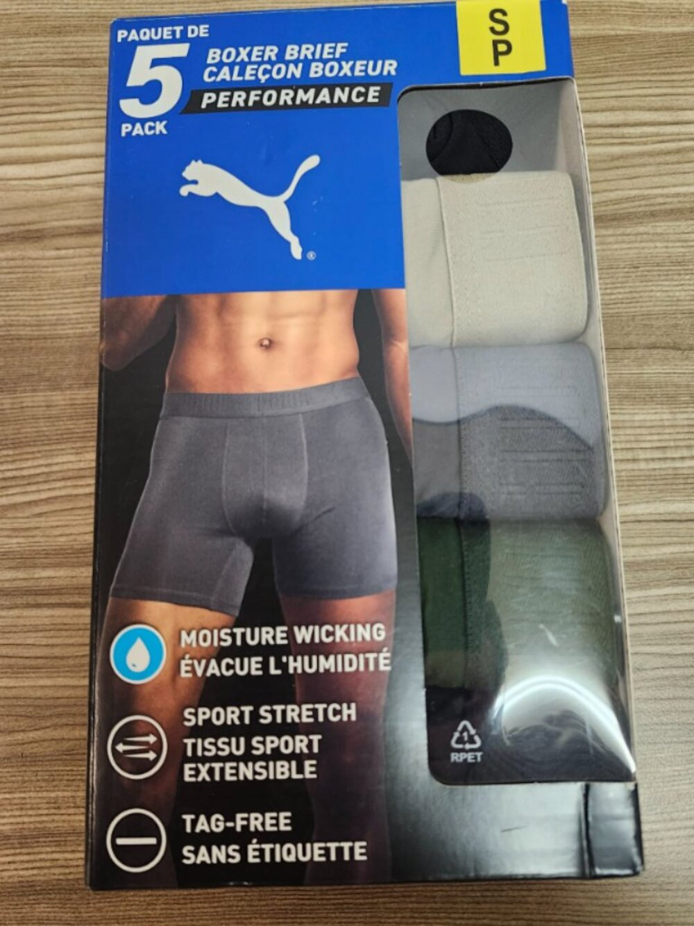 Puma Men’s Active Boxers – 5 Pack (Size Small) BNWT